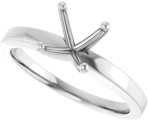 Sužadėtuvių Žiedas „Solitaire“ 14k white gold Square 5mm (5)