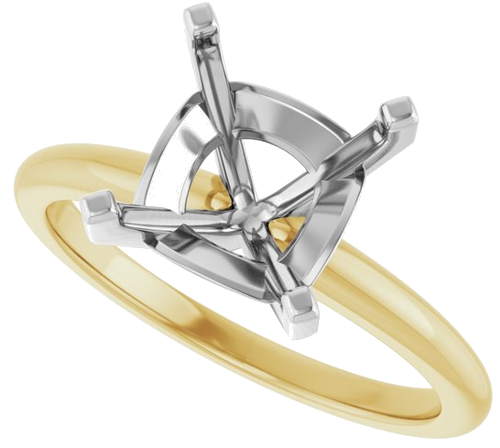 Sužadėtuvių Žiedas 14k yellow/white gold Asscher 8mm (5)