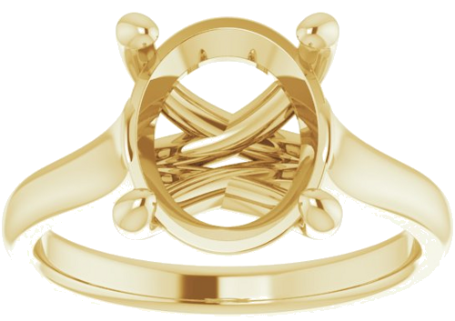 Sužadėtuvių Žiedas „Solitaire“ 585 Geltonojo Aukso Oval 11mm x 9mm (3)