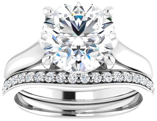 14K White 9 mm Round Solitaire Engagement Ring Mounting (8)