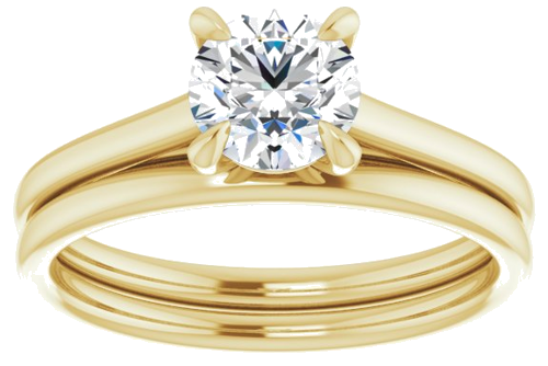 Sužadėtuvių Žiedas „Solitaire“ 585 Geltonojo Aukso Round 6mm (8)