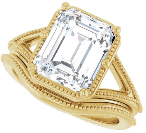 Sužadėtuvių Žiedas „Solitaire“ 14k yellow gold Emerald 10mm x 8mm (10)