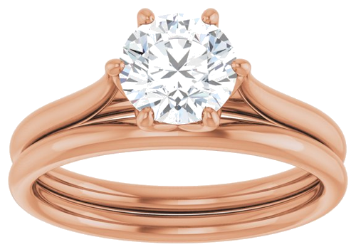 10K Rose 6.5 mm Round Engagement Ring Mounting (8)