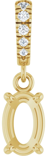 Pakabukas „Accented“ 14k yellow gold Oval 6mm x 4mm (1)