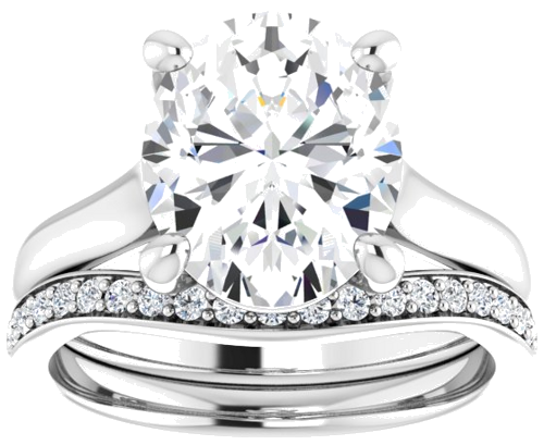 Platinum 11x9 mm Oval Solitaire Engagement Ring Mounting (8)