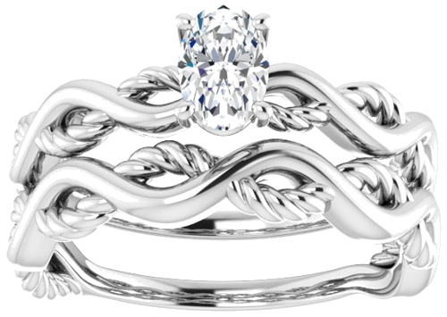 Sužadėtuvių Žiedas „Solitaire Infinity-Inspired“ 14k white gold Oval 6mm x 4mm (8)
