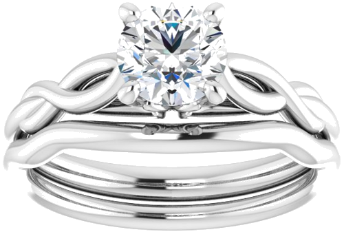 Sužadėtuvių Žiedas „Solitaire“ 585 Baltojo Aukso Round 6mm (8)