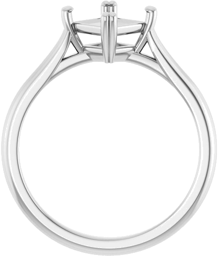 Sužadėtuvių Žiedas „Double Claw-Prong Solitaire“ 14k white gold Square 5.5mm (2)