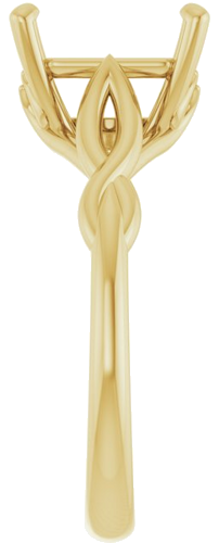 14K Yellow  9x7 mm Emerald Solitaire Engagement Ring Mounting (4)