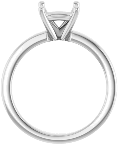 14K White 6 mm Square Solitaire Engagement Ring Mounting (2)