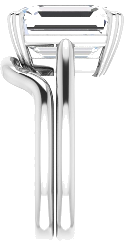 Sužadėtuvių Žiedas „Solitaire“ 950 Platinos Emerald 12mm x 10mm (9)