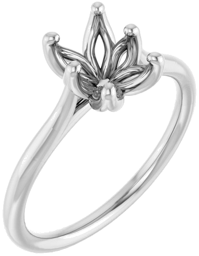 Sužadėtuvių Žiedas „Cathedral-Style Solitaire“ 14k white gold Emerald 7mm x 5mm (1)