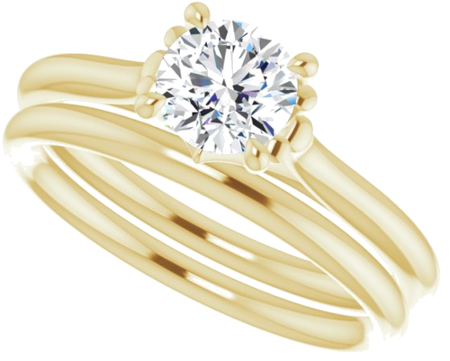 14K Yellow 5.8 mm Round Solitaire Engagement Ring Mounting (10)
