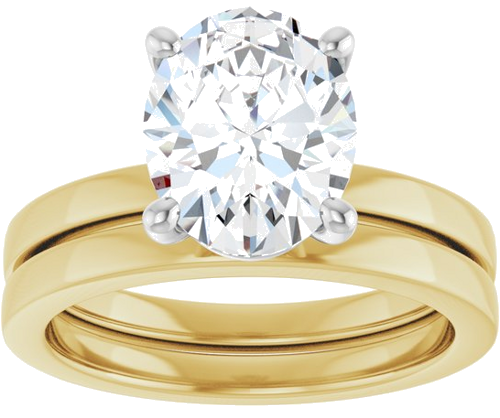 Sužadėtuvių Žiedas „Solitaire“ 14k yellow/white gold Oval 10mm x 8mm (8)