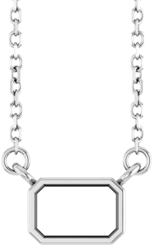 Pakabukas „Solitaire“ 14k white gold Emerald 6mm x 4mm (1)