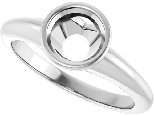 Sužadėtuvių Žiedas „Bezel-Set Solitaire“ 14k white gold Round 6.5mm (5)