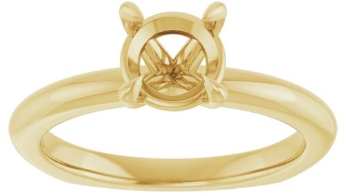 Sužadėtuvių Žiedas „Claw-Prong Euro Shank“ 14k yellow gold Round 6.5mm (3)