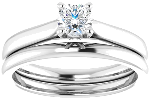 14K White 4.4 mm Round Engagement Ring Mounting (8)