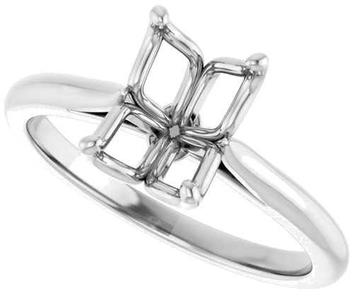 Sužadėtuvių Žiedas „Solitaire“ 14k white gold Emerald 8mm x 6mm (5)
