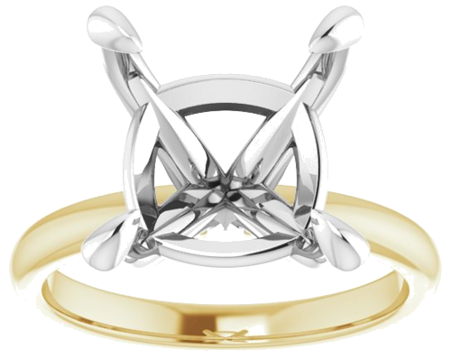 Sužadėtuvių Žiedas „Solitaire“ 14k yellow/white gold Cushion 11mm (3)