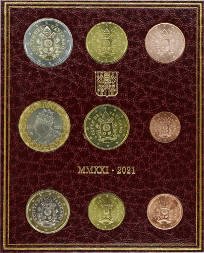 2021 Vatican BU Euro coin set with 5 euro coin (1)