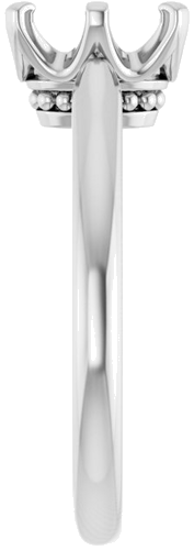 14K White 8x6 mm Oval Solitaire Engagement Ring Mounting (4)