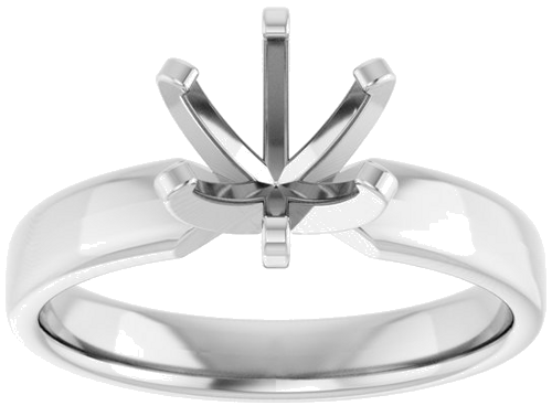 14K White 7 mm Round Solitaire Engagement Ring Mounting (3)