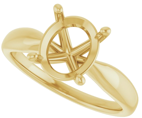 Sužadėtuvių Žiedas 14k yellow gold Oval 10mm x 8mm (5)