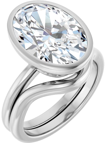 Sužadėtuvių Žiedas „Bezel-Set“ 925 Sidabro Oval 14mm x 10mm (6)