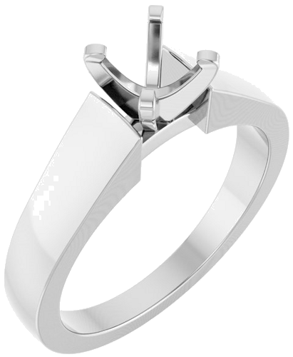 Sužadėtuvių Žiedas „Solitaire“ 585 Baltojo Aukso Round 5.8mm (1)