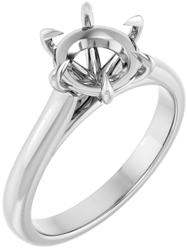 Sužadėtuvių Žiedas „Claw-Prong“ 14k white gold Round 8.2mm (1)