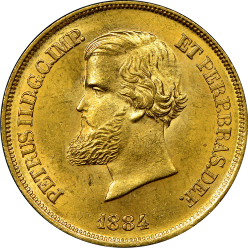 10000 Reis Petrus II (1853-1889) Brazilijos imperija auksinė moneta (1)