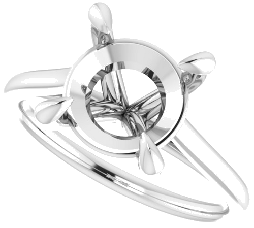 Platinum  9.4 mm Round Solitaire Engagement Ring Mounting (5)