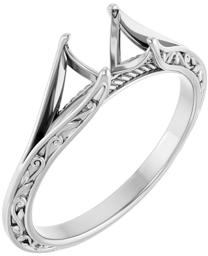 Sužadėtuvių Žiedas „Solitaire“ 585 Baltojo Aukso Round 6.5mm (1)