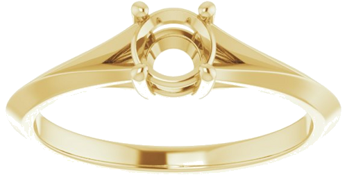 Sužadėtuvių Žiedas „Solitaire Split Shank“ 14k yellow gold Round 4.8mm (3)