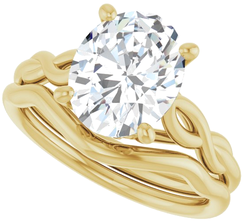 Sužadėtuvių Žiedas „Solitaire Sculptural“ 14k yellow gold Oval 10mm x 8mm (10)