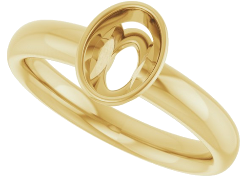 Sužadėtuvių Žiedas „Bezel-Set Solitaire“ 10k yellow gold Oval 7mm x 5mm (5)