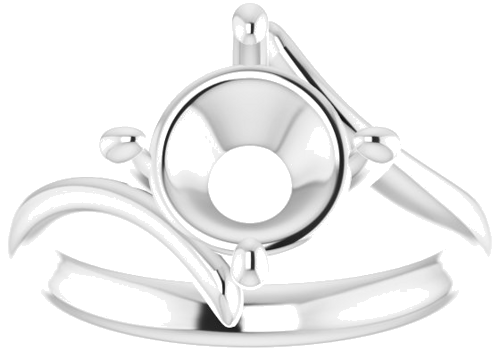 Sužadėtuvių Žiedas „Solitaire Bypass“ 14k white gold Round 9mm (3)