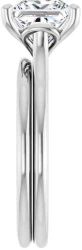 Sužadėtuvių Žiedas „Solitaire“ 585 Baltojo Aukso Square 7mm (9)
