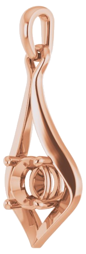 14K Rose  5.5 mm Round Pendant Mounting (2)