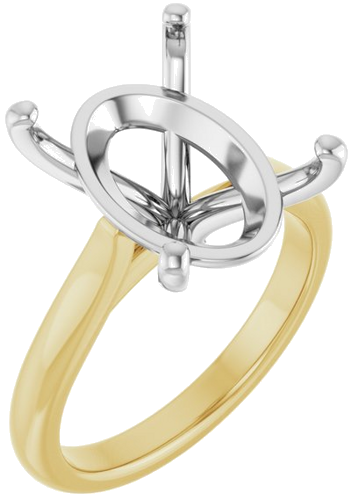Sužadėtuvių Žiedas 14k yellow/white gold Oval 16mm x 12mm (1)