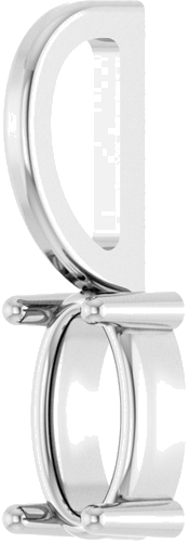 Pakabukas „Solitaire Charm“ 585 Baltojo Aukso Oval 5mm x 3mm (2)