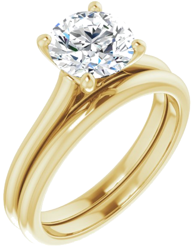 Sužadėtuvių Žiedas „Solitaire“ 585 Geltonojo Aukso Round 7.4mm (6)