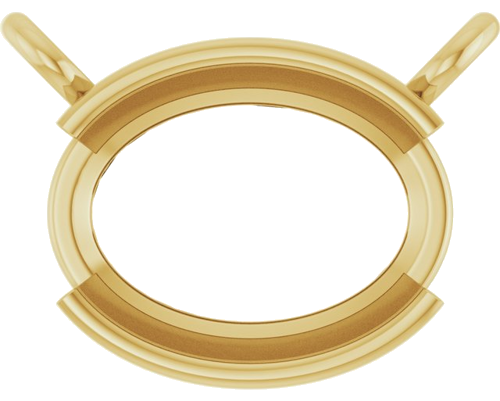 Pakabukas „Half-Bezel Solitaire“ 14k yellow gold Oval 8mm x 6mm (1)