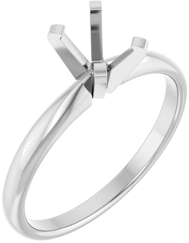 Sužadėtuvių Žiedas „Solitaire“ 14k white gold Oval 7mm x 5mm (1)