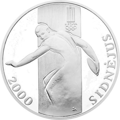 2000 Sydney Olympic Games Lithuania 50 Litas Silver Coin (1)