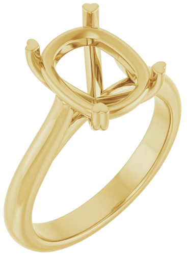 Sužadėtuvių Žiedas „Hearts on Top™“ 14k yellow gold Elongated Cushion 10mm x 8mm (1)
