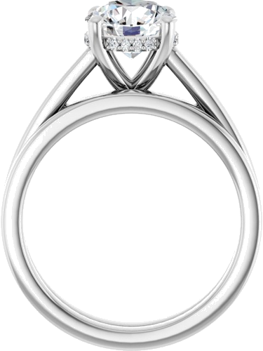 Sužadėtuvių Žiedas „Hidden Halo-Style“ 14k white gold Round 7.4mm (7)