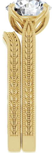 Sužadėtuvių Žiedas „Solitaire“ 585 Geltonojo Aukso Round 8mm (9)