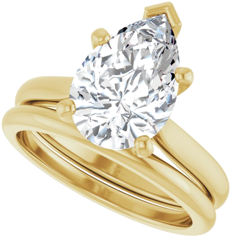 Sužadėtuvių Žiedas 14k yellow gold Pear 12mm x 8mm (10)